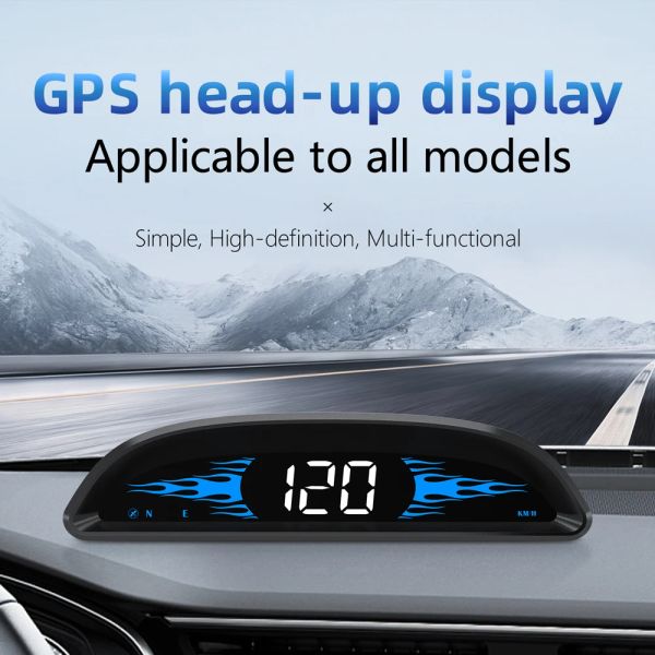 Relógios de cabeça para cima Visor de carro HUD GPS Speedômetro a bordo do computador Smart Clock Digital Alarge Alarge Automobile Car Electronics Electronics