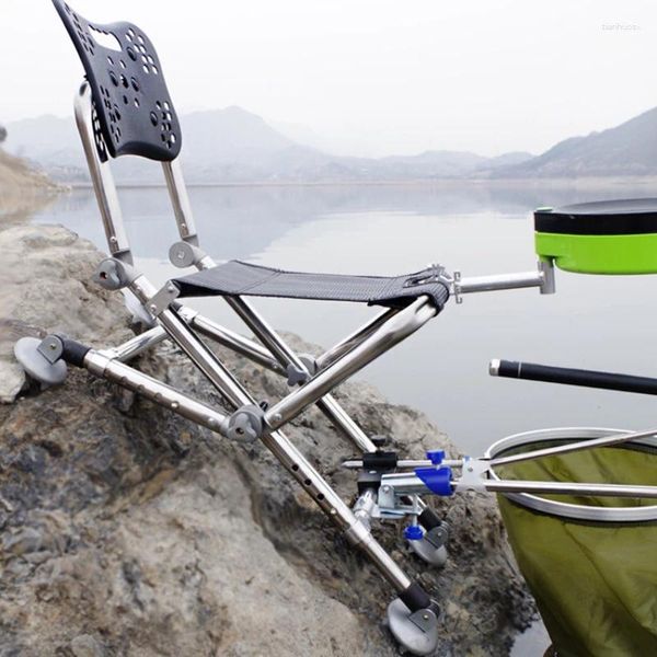 Kamp Mobilyaları Pratik All-Terre Balıkçı Sandalye Çok Fonksiyonlu Katlanır Küçük Dışkı Alüminyum Açık Dişli Piknik Kamp Paspasılar