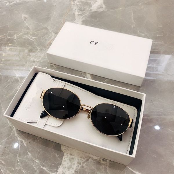 Designer -Sonnenbrille für Frauen Oval Frame Shades Sonnenbrille Katzenauge -Schutzbrille Premium UV 400 polarisierte Sonnenbrille mit Kiste