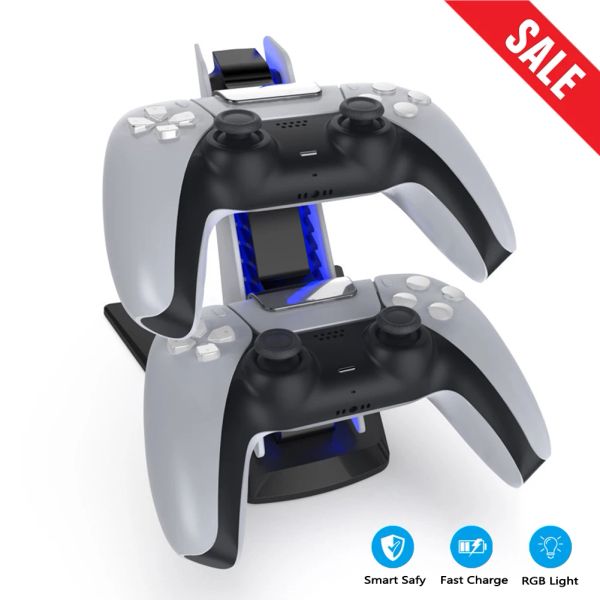 Ladegeräte Dual Controller Fast Lading Dock Station für Sony PS5 Gamepad Wireless Joystick Ladegeräte Ladestand Game Accessoires