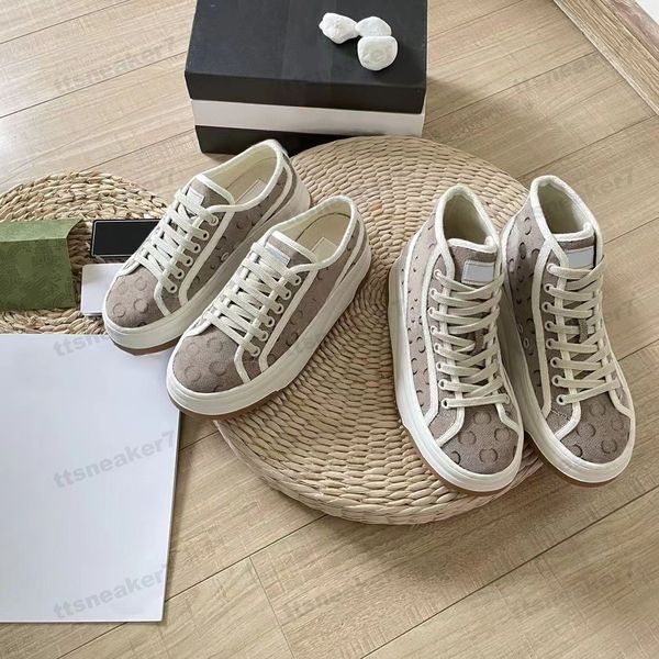 10A Designer-Plattform Sneakers Women Platform Sneakers Klassiker Beige und Ebenholz Frauen Sneakers Gummi-Soled-Stickro-Retro-Freizeit-Sneaker mit Box 35-45