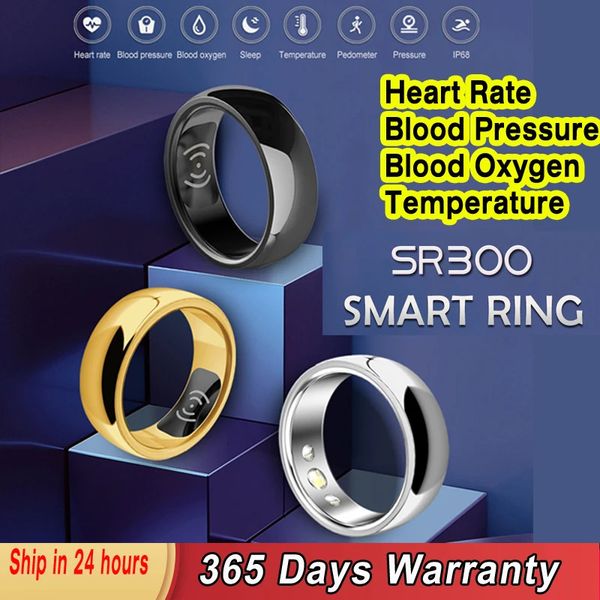 Top SR300 Smart Ring Heart Frequenz Blutdruck Blut Sauerstofftemperatur Schlaf Kalorien Gesundheit Mehrsprachiger Fitness -Tracker Ringen 240504