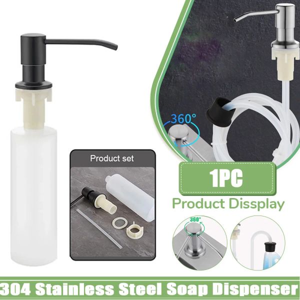 Flaschen 1pc 350/500 ml Spüle Flüssigseife Spender Pumpe Küche Edelstahl Handdruckseife Spender Flaschenhalterung Zubehör