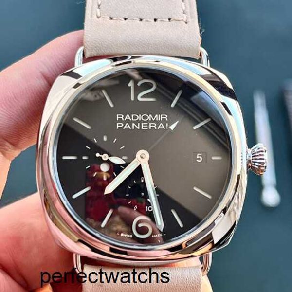 Klasik Bilek Saati Panerai Radiomir Serisi Mekanik İsviçre Saat Takvimi Erkekler İzle 47mm Otomatik Mekanik On Günlük Zincir PAM00323