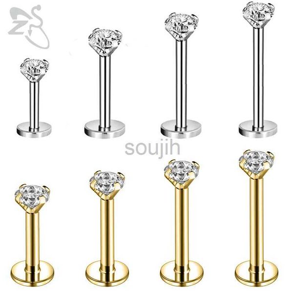 Body Arts Zs 1pc 6-12 mm labbro in acciaio inossidabile Piercing per donne Crystal Monroe Labbro per le labbra Orena Tragus Elisi Piercing 16G D240503