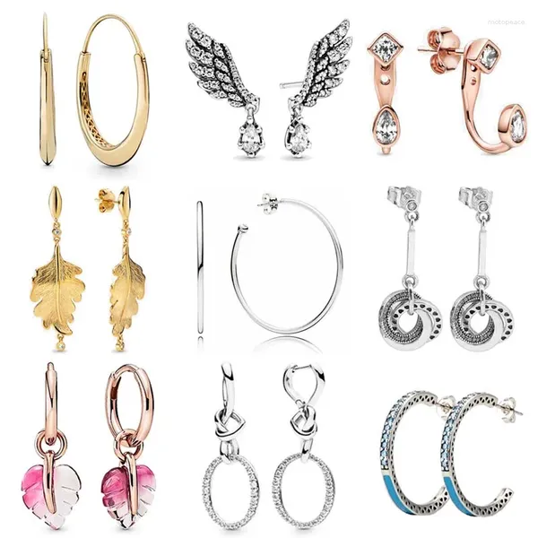 Stift Ohrringe 925 Sterling Silver Ohrring Knotted Hearts Symbol der Liebe strahlend runden Kreis für Frauen Modeschmuck