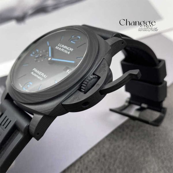 Designer Armbandwatch Automatic Watch Mens Uhren Garantiedatum 2021 PAM01661 Serie Carbonfaser Automatische mechanische Herren Watch Black Disc Limited Editio u0jz
