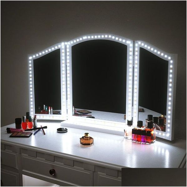 LED -Streifen Make -up Mirror Strip Light 13ft 4m 240leds Vanity Lights Kit für Tischset mit Dimmers Drop -Lieferbeleuchtung Urlaub DHZSZ