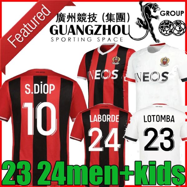 23 24 OGC Nice Soccer Jersys Home Away S Diop 10 T Moffi 9 Bard 26 Lotomba 23 2023 camisas de futebol de Jersey Top Man 888 276a