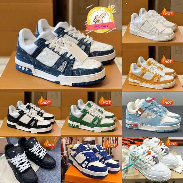 Herren Skate Luis Vittons Schuh Luxus Designer Freizeitschuhe Logo geprägter Trainer Sneaker Triple White Pink Schuh Jeans Low Herren Sneakers Frauen Trainer