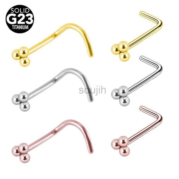 Body Arts 20g ASTM F136 G23 Titanium a forma di L-palloni per piercing al naso Piercing all'ingrosso PIRCINGS GIETYRI D240503