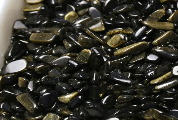 100G Natural Original Original Gold Shen Obsidian Crystal Quartz Каменные каменные чипсы энергии заживление вылегивание каменного каменного аквариумного аквариума Decor Di6910515