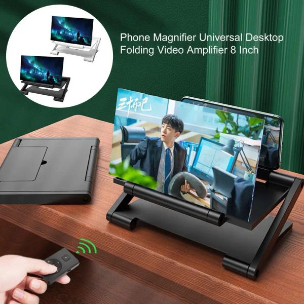 Verstärker 8 -Zoll -Bildschirmverstärker Phone Lupeer Universal Desktop Faltvideoverstärker 3D Vergrößerung Glass Projector Drop Versand