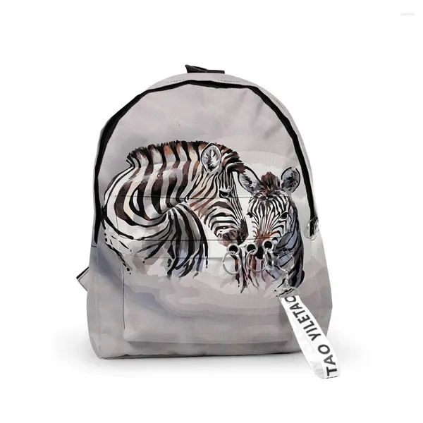 Backpack Trendy Horse Notebook Rucksäcke Jungen/Mädchen Schüler Schultaschen 3D -Druck Schlüsselanhänger Oxford wasserdichte lustige niedliche kleine kleine