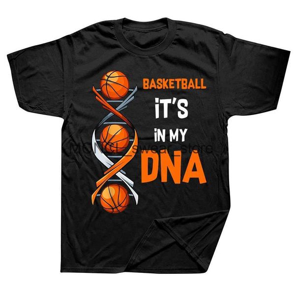 T-shirt maschile basket è nel mio DNA divertente giocatore di squadra Sport t top tops rotonde a collo corto tshirt abbigliamento magliette casuali di base H240506