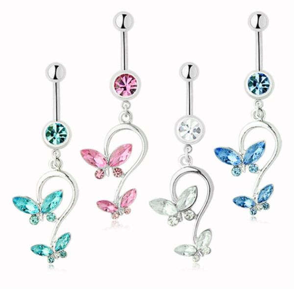D0053 Bowknot Belly Navel Knopf Ring Mix Colors0123458292380