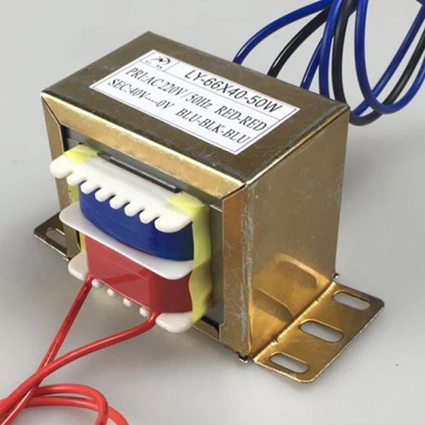 Amplificador Transformador quadrado de 50W 220V a 8V/12V/15V/18V/24V/36V/40V O amplificador de energia do amplificador de energia da fonte de alimentação pode ser personalizado
