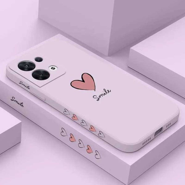 Mobiltelefonkisten Big Red Heart Phone Hülle für Oppo Reno 8T 8z 7 ZEU 6 5 F19 F9 Pro 4G 5G Flüssigsilikonabdeckung.