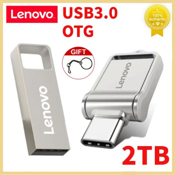 Адаптер Lenovo Type C USB 3.0 Flash Drive 1TB Pen Drive 2TB Pendrive Memory Stick U Drive USB -палочки для ПК смартфона MacBook планшет