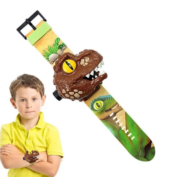 Dinosaur 3D Proiettore orologio giocattolo 24 motivi Dinosaur Proiettore orologio giocattolo giocattolo Torch Educational Toys Gift for Kids 240506