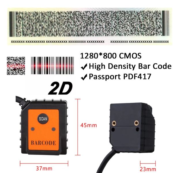 Сканеры Evawgib Mini Size TTL RS232 Серийный USB -модуль штрих -кодов модуля QR Self Inductio Barcode Reader Mini Автоматическое сканирование мобильное платеж