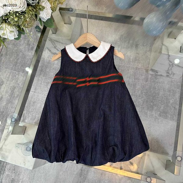 Классика девочек юбка для майки топ-платье принцессы размер 100-150 см. Детская дизайнерская одежда Летняя синяя джинсовая ткань детская вечеринка 24 апреля