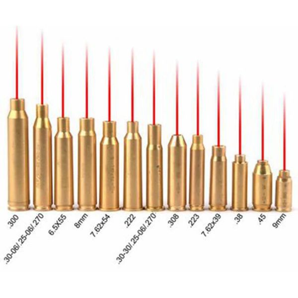 Ótica 9mm .223 .308 Bore de laser mira de ponto de bronze de ponta vermelha BURESSIGHTERS 12GA 7.62X39 Sightidge Boresighter Sigh para ajuste do escopo