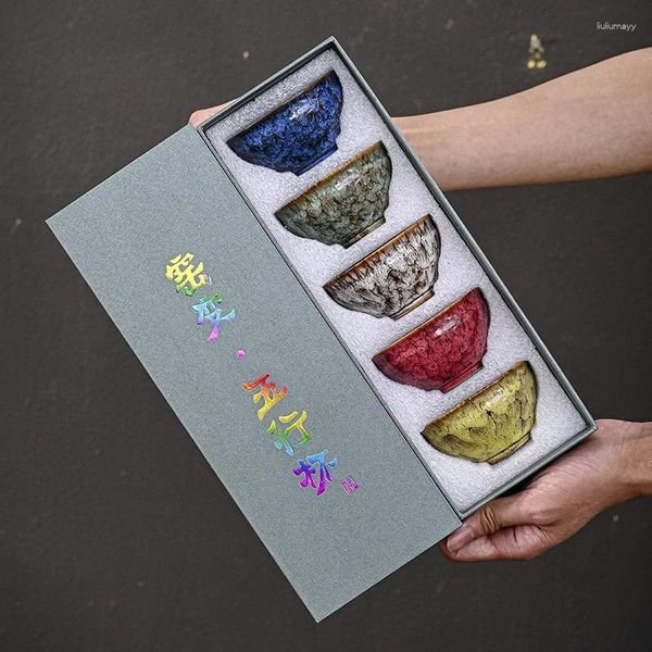 Cups Saucers Tee Tasse Geschenkbox Set Jianzhan Single Ceramic Master Haushalt