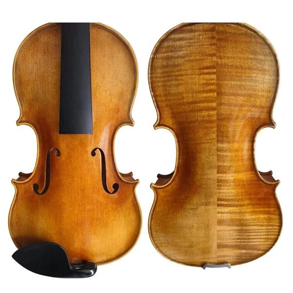 4/4 de violino artesanal Top de abeto completo e bordo de volta Aubert Bridge Nylon Sting