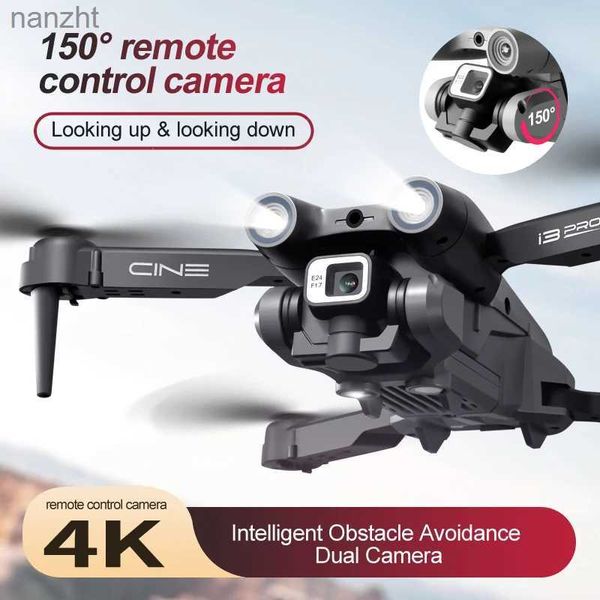 Drone i3 Pro 4K HD Dron Drone Engel Kaçınma Katlanır Dört helikopter RC Drone Profesyonel Çift Kamera Mini WiFi FPV Oyuncak Boy Hediye WX