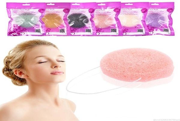 6 colori spugna konjac per pelle pulita Rimozione naturale rimozione minuscola viso nero pulizia lavando la spugna per trucco per il trucco del soffio maquiagem4168989