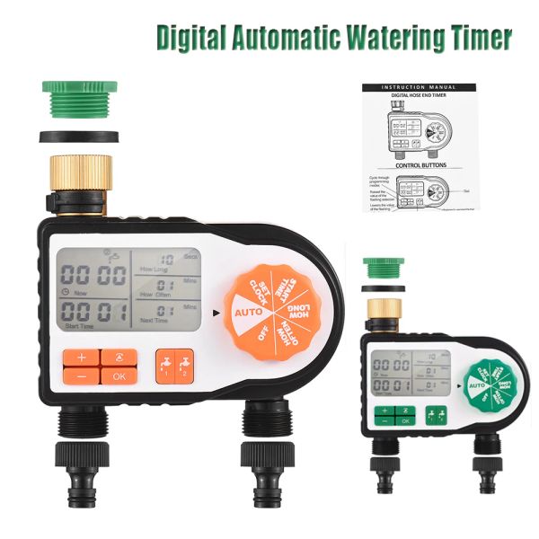 Decorazioni Timer di annaffiatura automatica digitale Controller di irrigazione intelligente2 Connettori tubo di tubo dell'irrigazione giardino Sprinkler rubinetto