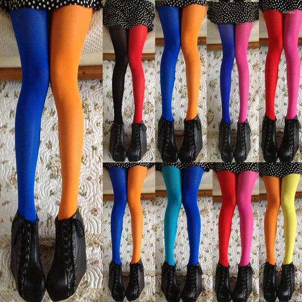 Frauen Socken Hirigin Strumpfhosen für Lady Patchwork Fußdehnung Strumpfhosen Strümpfe Elastizität Kll Zwei Farbe lang