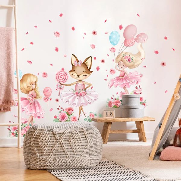 Adesivi grandi adesivi a parete rosa per bambini decorazione per bambini decorazione decorativa decorazione decorazione decorazione casa interni a peel stick decalcomania arte