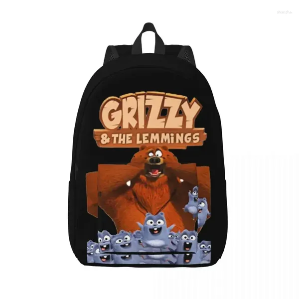 Bolsas de armazenamento Scare Grizzy and Lemmings Backpack Elementary High College School Student Bookbag Teens Daypack Hucking