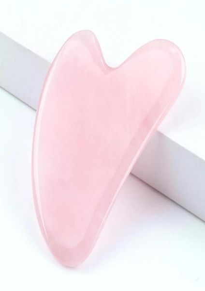 Rose Gua Sha Stone Quartz Pink Jade Board Naturalstone Craper Scraper Chinese Guasha Pad WLL8664380477