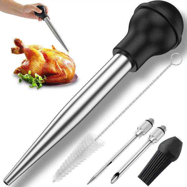 Accessori Spazio di salsa per iniezione Pompa BBQ Siringa Squirt di pollo tacchino per cucina in casa cucina marinata utensile iniezione