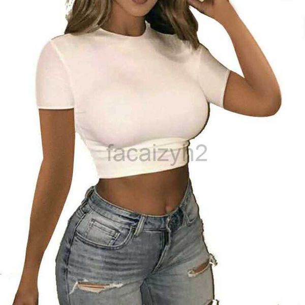 Maglietta da donna tees sexy 2024 Nuova maglietta a maniche corte lunghe a maniche corte