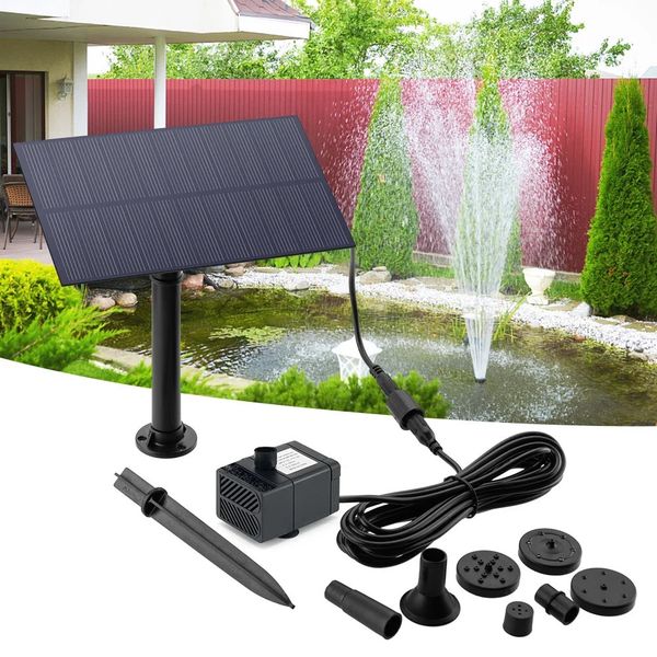 5W 5V Decoração de jardim da fonte de água com estaca Painel de energia solar Bomba de rega kits de economia de energia para tanques de peixes 240506