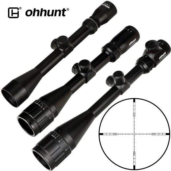 Óptica ohhunt 39x40 416x40 624x50 Retículo de arame de escopo de 1 polegada escopos de visão óptica