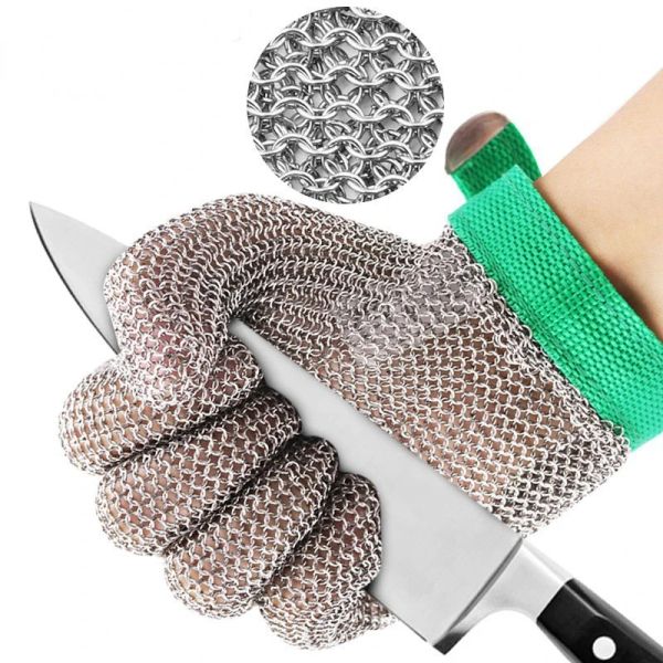 Guanti nmsafety 100% 304 in acciaio inossidabile anello taglio resistente al macellaio a maglie protettiva guanti