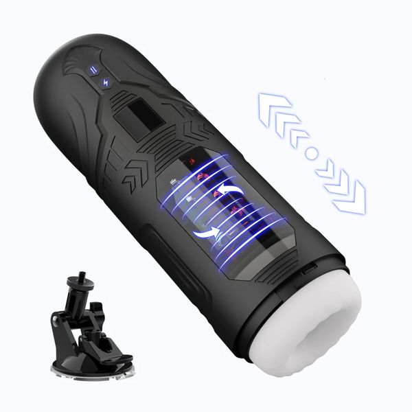 Coppa maschile automatica Coppa telescopica Rotazione Vagina Masturbazione Sex Toys for Men Blowjob Mastutatore Adulti Forniture 240506