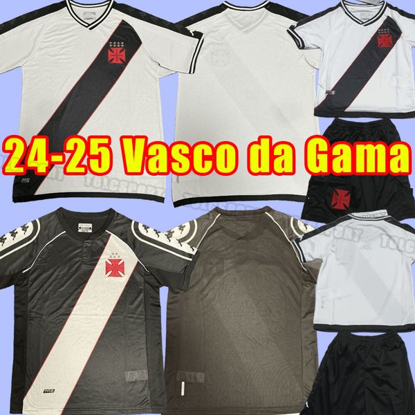 24 25 Vasco da Gama Soccer Trikots Hemd Shirts Maxi Rios Paulinho Fabiano Muriq 2024 2025 Männer Schwarz weißes Fußball Hemd Home Away Männer Kinder Kinder