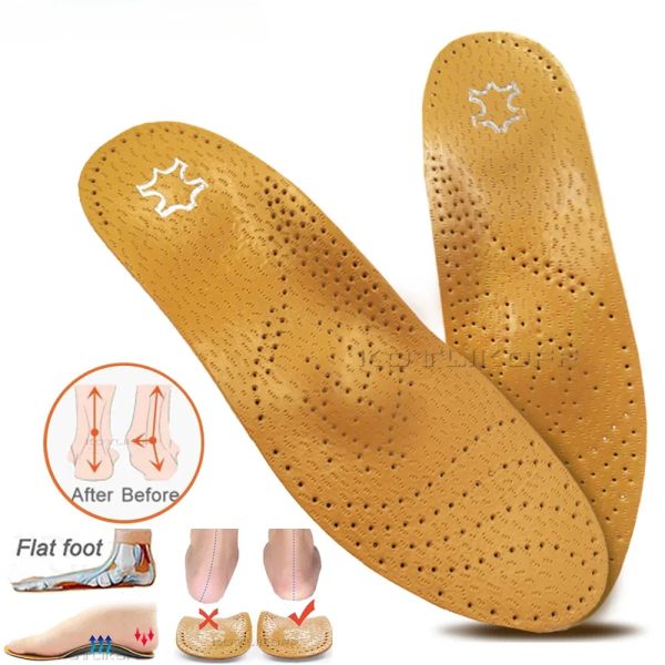 Accessori Solesle ortotiche in pelle per scarpe piedi piatti Arch Support Ortopedic Sole Ortopedic Sole Fit in O/X Leg Corrected Foot Care Strumenti