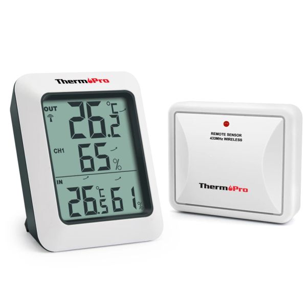 Medidores ThermoPro TP60C 60M sem fio Digital Indoor Termômetro externo Termômetro Hygrometer Station para casa