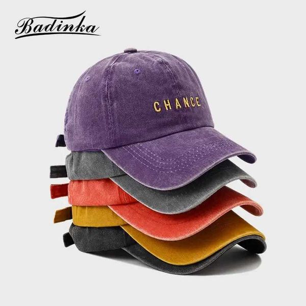 Top Caps 2024 Yeni Kötü Saç Günü Yıkama Siyah Beyzbol C Kadın Snack Hat Mens Vintage Baba Şapkası Erkek Gorras Hombre J240506