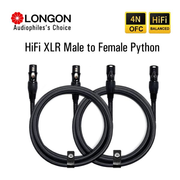 Verstärker Longon XLR zu XLR -Mikrofonkabel männlich bis weiblich 2m 5 m 10 m ausgeglichener XLR 3Pin Nylon geflochten für Audio -Mischer -Verstärker 2 Pack