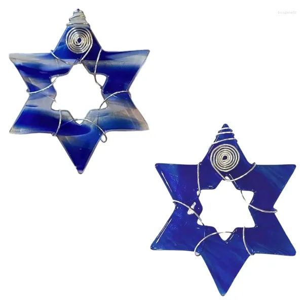 Figurine decorative Hanukkah Star Ornament Decorazione per feste decorazioni per la famiglia Decorazioni per le vacanze per uffici domestici e scuole