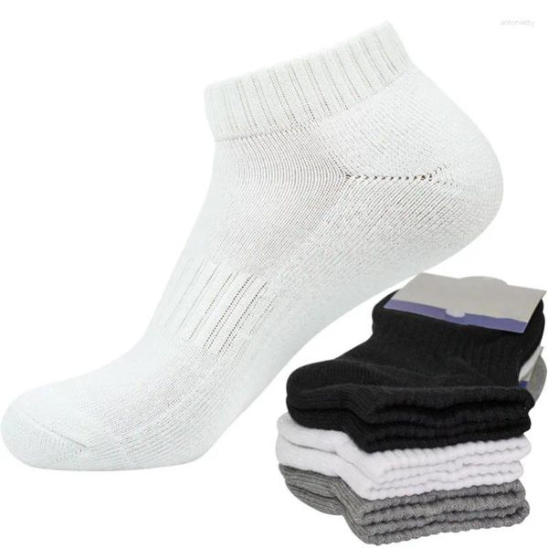 Donne calze 3 pairs cotone sport unisex asciugamano unisex spessa basket calzino caviglia terry neri uomini bassi tubo corto maschio femmina