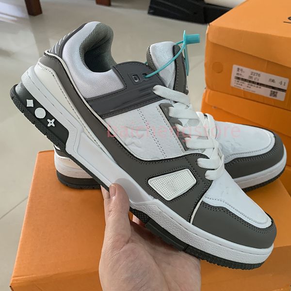 2024 Nuove sneakers di lusso a hot stampazione uomini Scarpe casual amanti grigio arancione grigio addestratore bianco allenatore bianco piattaforma skate bassa piattaforma classica 36-45 x5